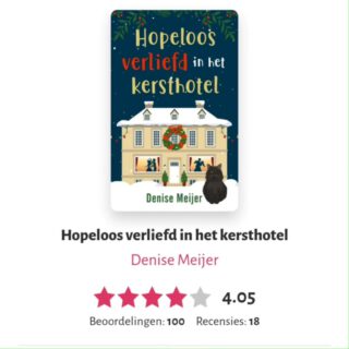 100 beoordelingen voor Hopeloos verliefd in het kersthotel 🥰

Wauw, ik ben zo trots! Op de dag van Kerstavond de 100e beoordeling op @hebbannl voor Hopeloos verliefd in het kersthotel 🎄

Ik heb de afgelopen dagen heel veel mooie en lieve recensies gelezen, heel erg bedankt daarvoor ❤️ het betekent heel veel voor me!

Ik ga je nog geen fijne kerst wensen want daar had ik een aparte post voor bedacht hahaha 😂 maar wel: HEEL ERG BEDANKT! 

@loftpublishing #denisemeijer #hopeloosverliefdinhetkersthotel